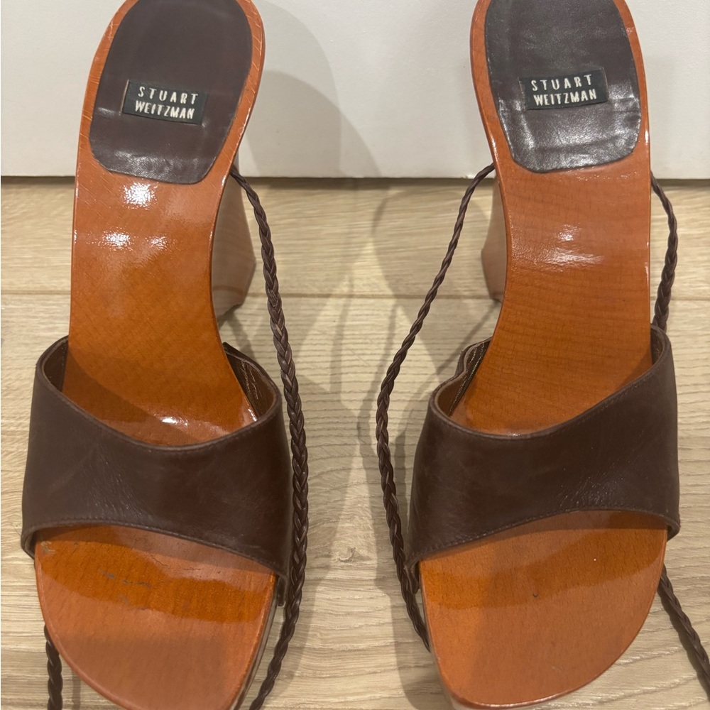 Stuart Weitzman Dark Brown Leather Heels
